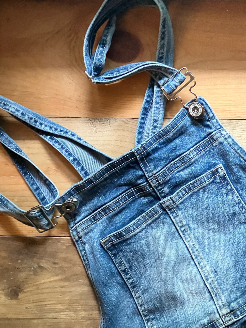 Denim Overalls Sand Washed Slight Flare XL Long